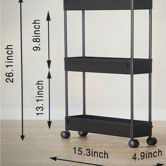 Black Metal Storage Rack - Picture 3 of 3